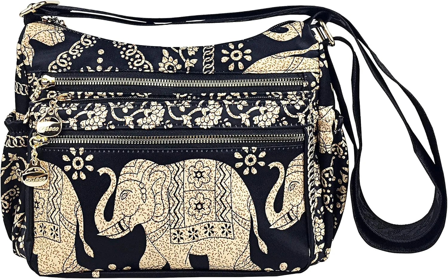 Crossbody Bag for Women Multi Pocket Shoulder Bag Boho Elephant Bag Casual Nylon Purse Handbag