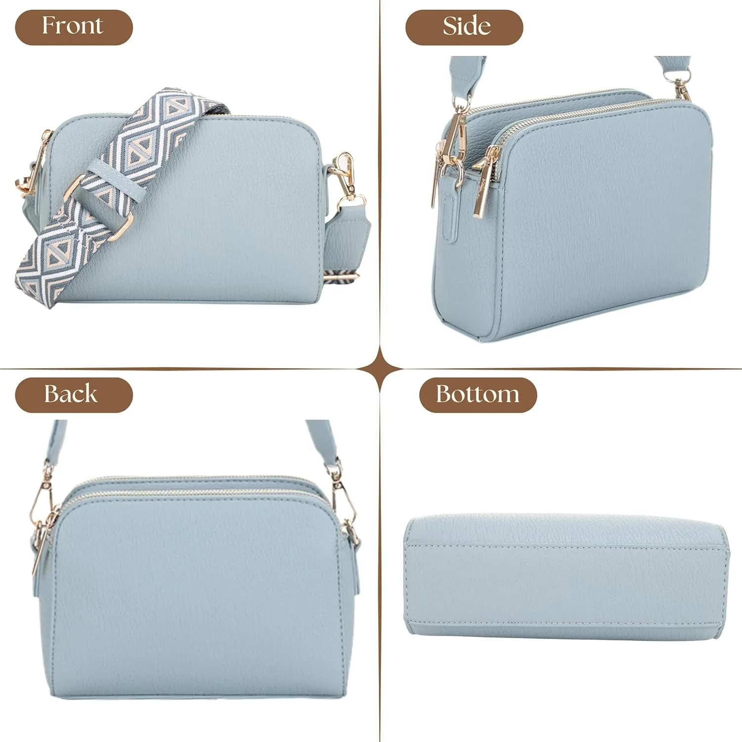 Crossbody Bag for Women Shoulder Bag for Women with Web Strap Camera Bag Handbag for Travel, Work