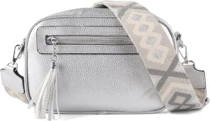 Crossbody Bag for Women Trendy Purse Small Shoulder Handbags with Wide Strap With Multi-compartment double zipper