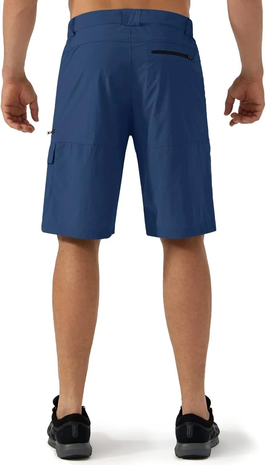 CRYSULLY Men's Hiking Cargo Shorts Outdoor Summer Lightweight Quick Dry Work Casual Shorts with 5 Zipper Pockets