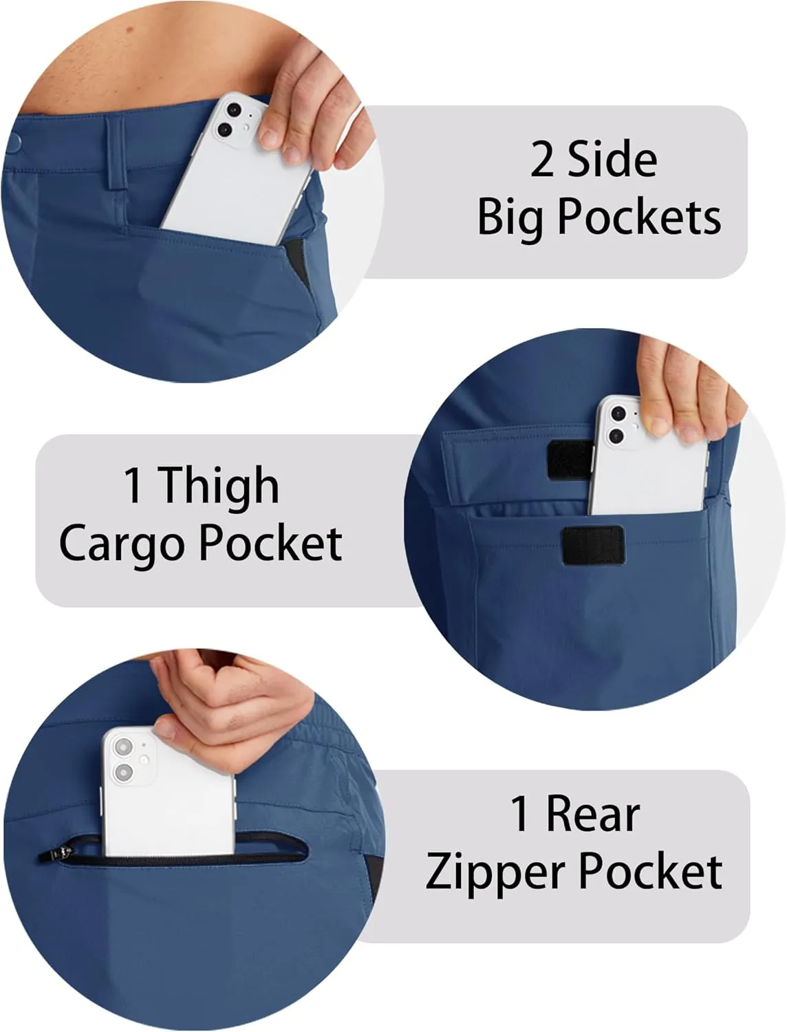 CRYSULLY Men's Hiking Cargo Shorts Outdoor Summer Lightweight Quick Dry Work Casual Shorts with 5 Zipper Pockets