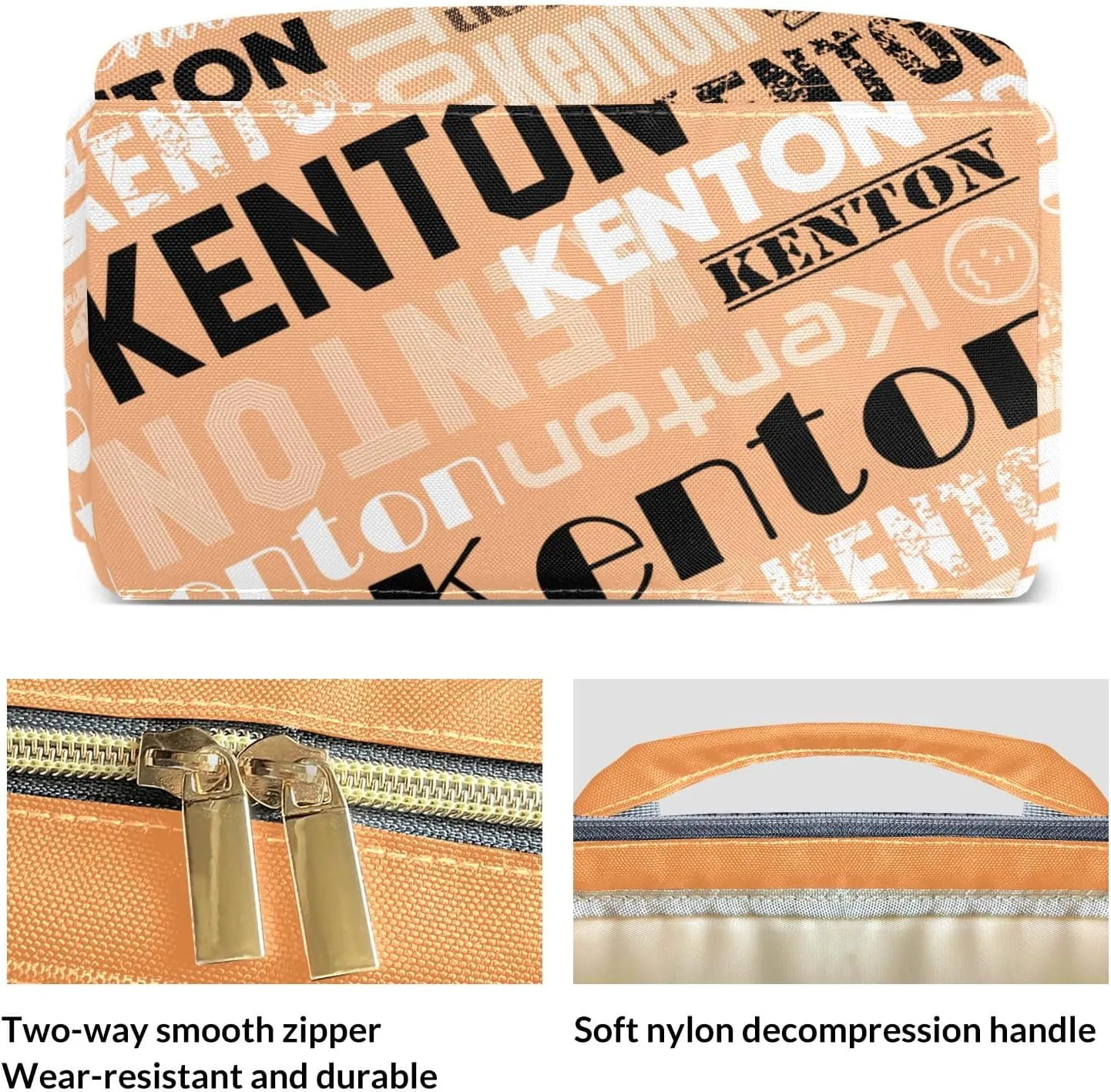 Custom Diaper Bag Backpack for Moms with Name - Personalized NameNursing Bag Insulated Pockets and Casual Daypack Travel Bag for Girls, 16 inches, Orange