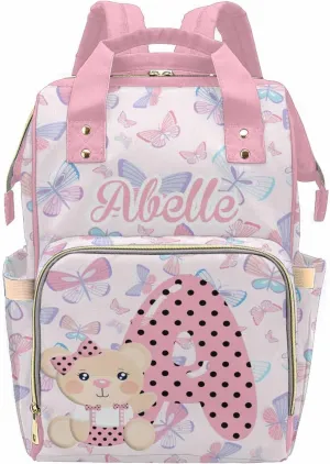 Custom Diaper Bag Backpack with Name, Personalized Multifunction Large Diaper Backpack Large Capacity Mommy Bag for New Mom 0303-10