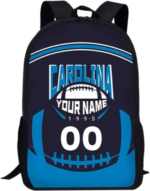 Custom Shoulder Carolina Backpack Personalized Any Name Number 17 Inch Large Capacity Laptop Bag Bookbag Gifts for Men Women