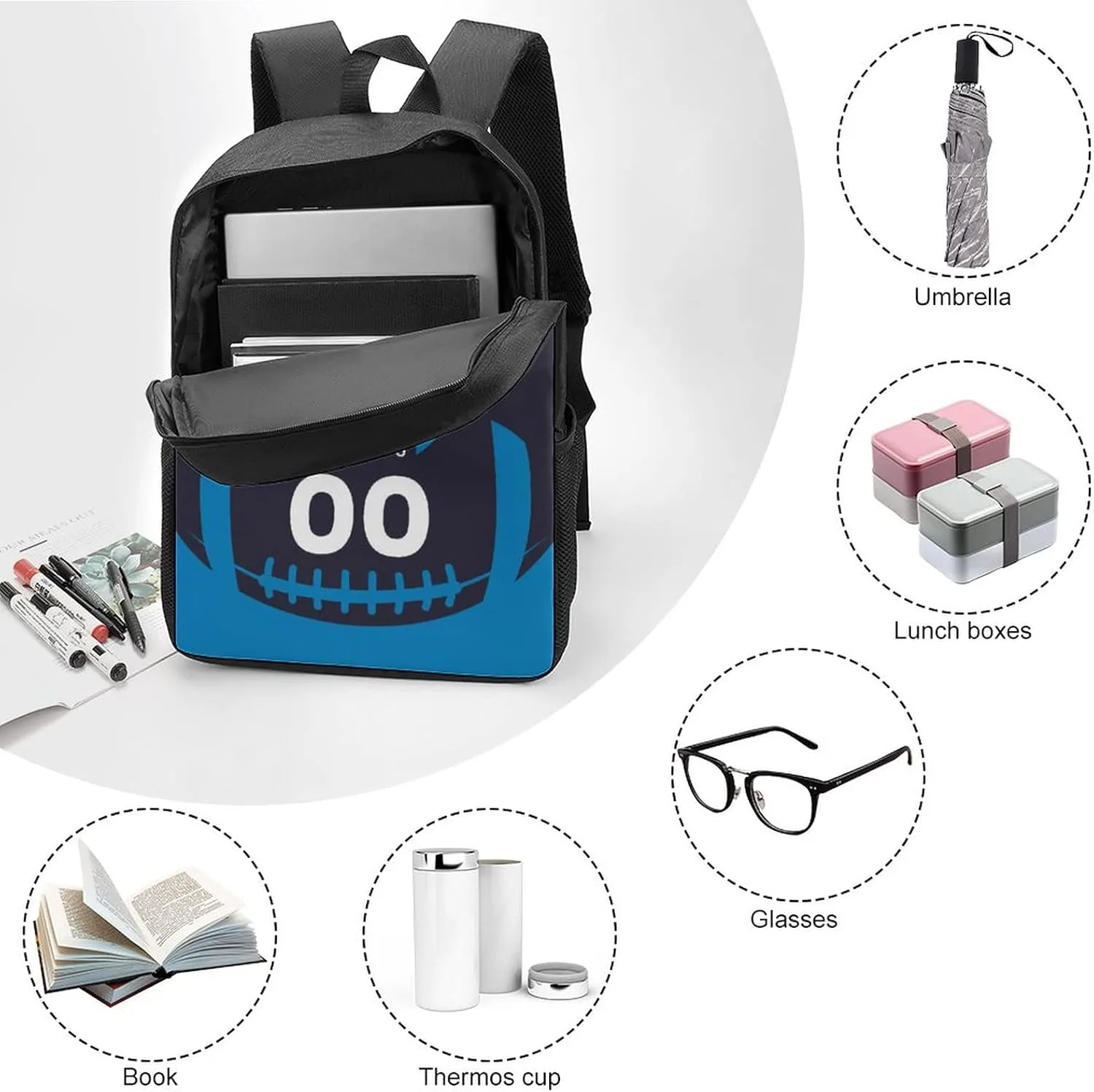 Custom Shoulder Carolina Backpack Personalized Any Name Number 17 Inch Large Capacity Laptop Bag Bookbag Gifts for Men Women
