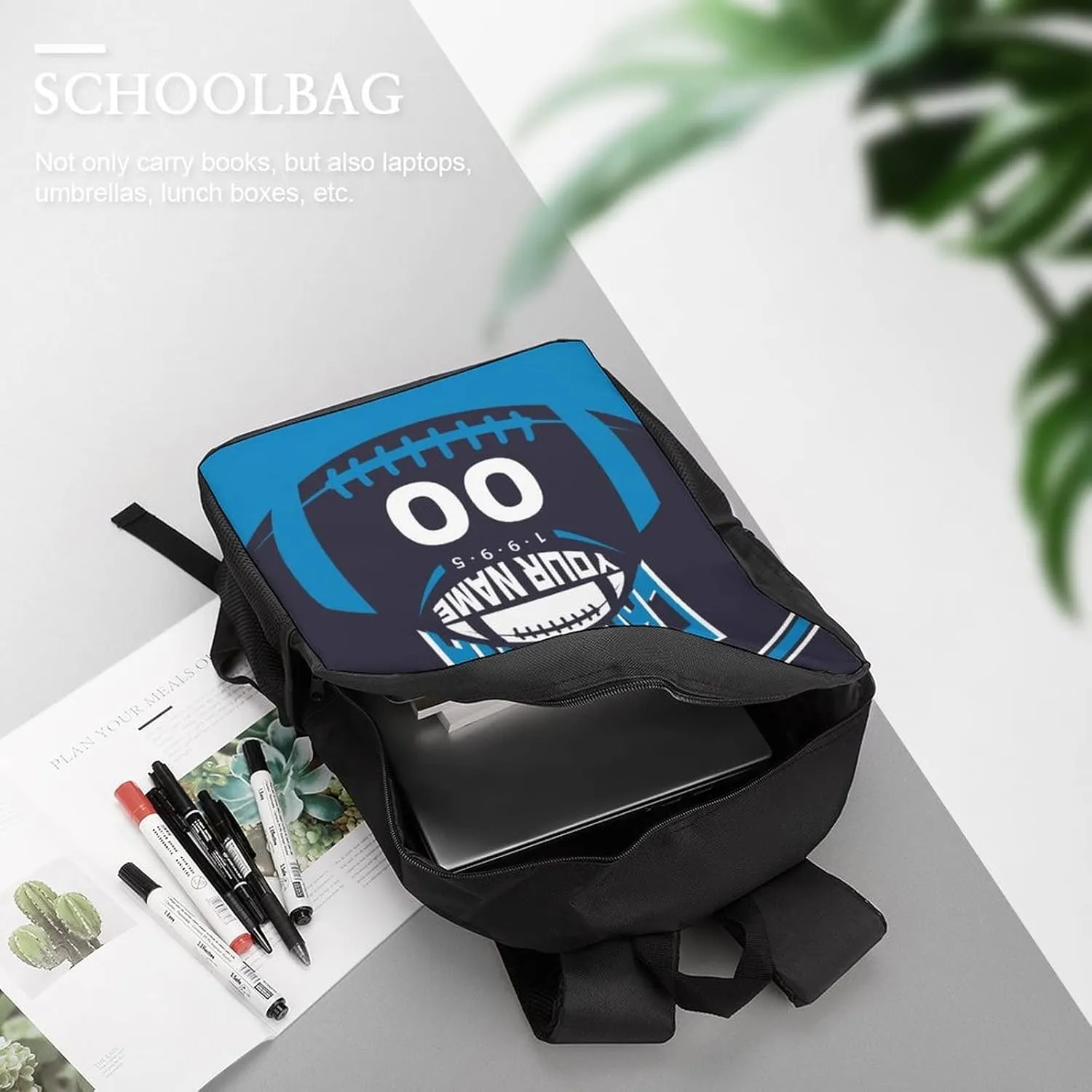 Custom Shoulder Carolina Backpack Personalized Any Name Number 17 Inch Large Capacity Laptop Bag Bookbag Gifts for Men Women
