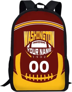 Custom Shoulder Washington Backpack Personalized Any Name Number 17 Inch Large Capacity Laptop Bag Bookbag Gifts for Men Women