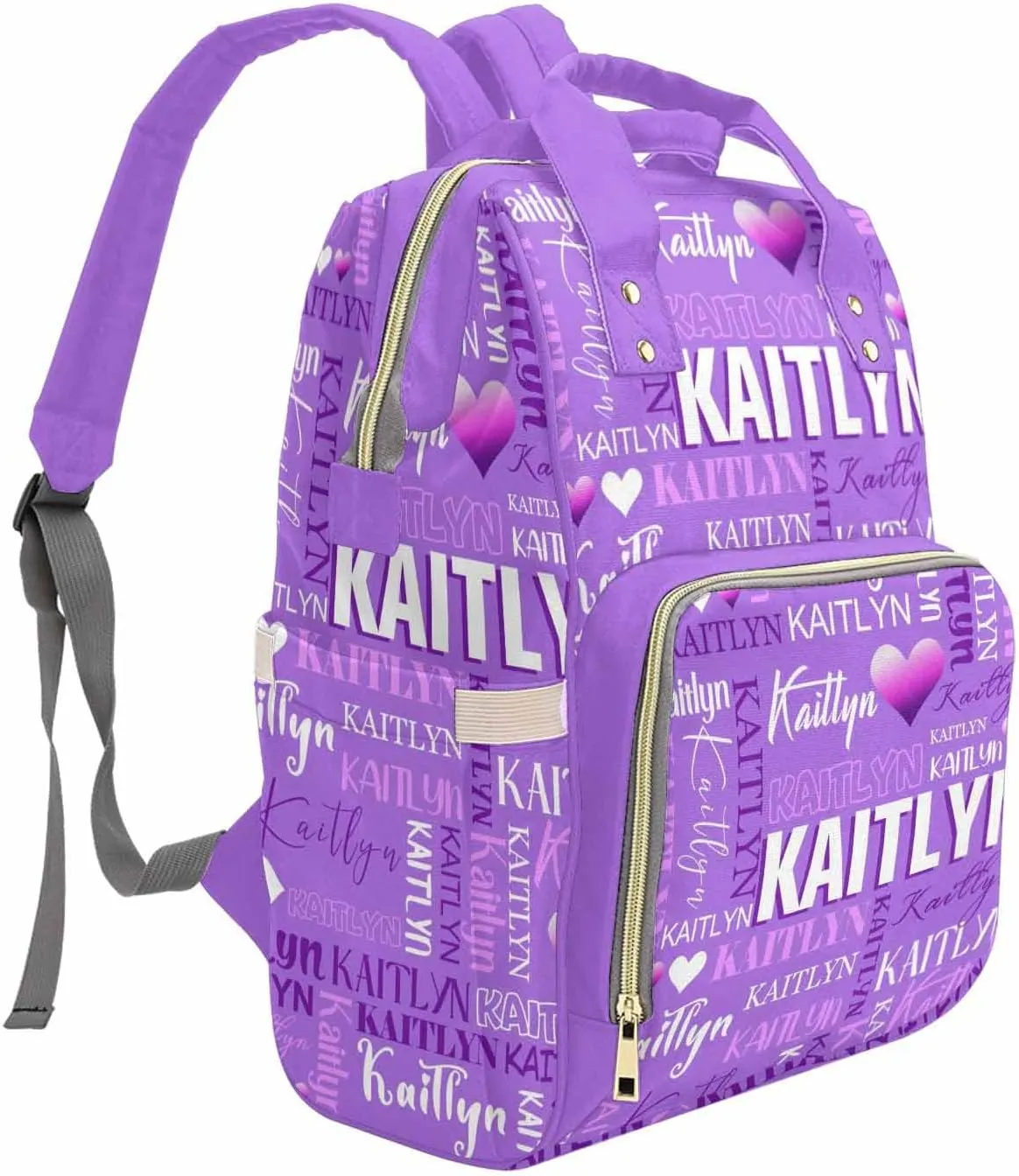 Customized Diaper Bag with Name Personalized Capital initials Blue Casual Nappy Changing Bag with Thermal Pockets for Outside Use Custom Mommy Nappy Bags for Women Mom Dad