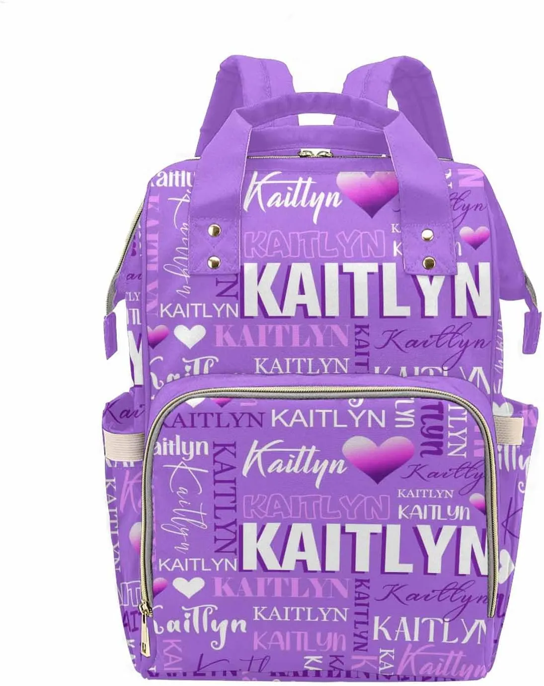 Customized Diaper Bag with Name Personalized Capital initials Blue Casual Nappy Changing Bag with Thermal Pockets for Outside Use Custom Mommy Nappy Bags for Women Mom Dad