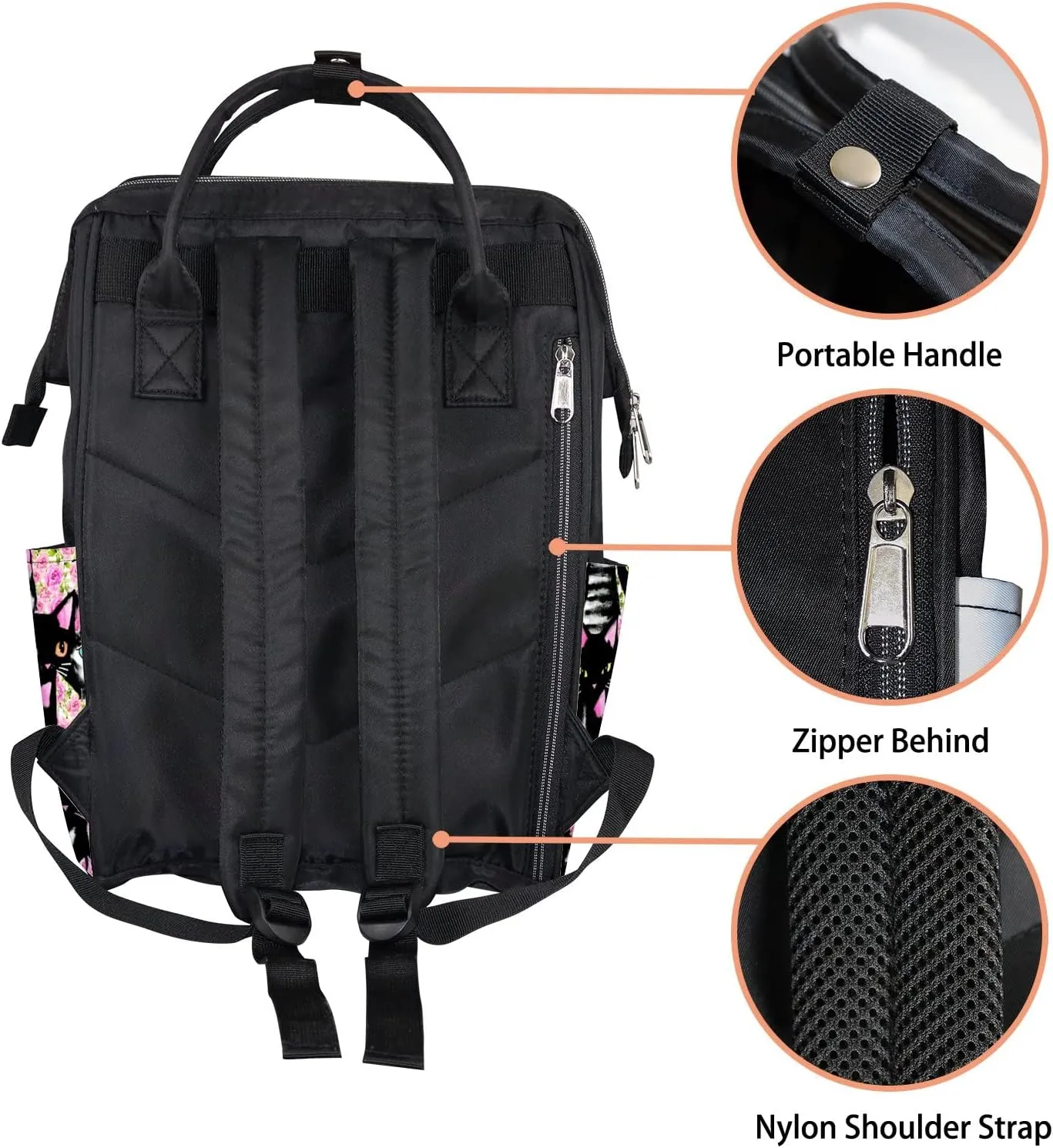 Cute Germ Bacteria Diaper Bag Backpack Waterproof Backpack Baby Nappy Changing Bag for Travel Large Capacity Durable and Stylish for Woman