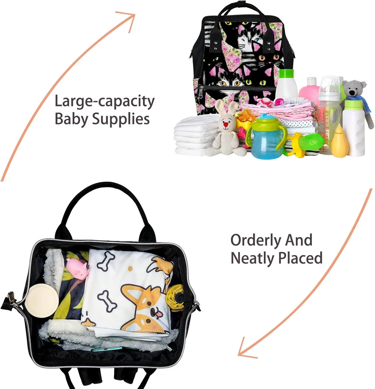 Cute Germ Bacteria Diaper Bag Backpack Waterproof Backpack Baby Nappy Changing Bag for Travel Large Capacity Durable and Stylish for Woman