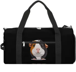Cute Guinea Pig Sports Gym Bag for Men Women Travel Duffel Bag with Shoulder Strap
