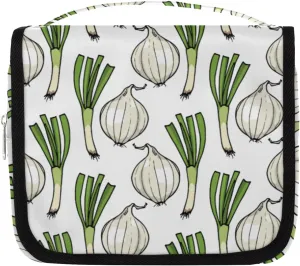 Cute Hanging Travel Toiletry Bag Garlic Onion Travel Accessory Essentials,Portable Make Up Cosmetic Bag Toiletry Kit Organizer for Women Men