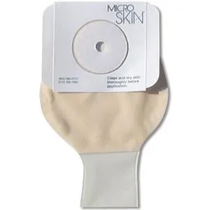 Cymed 48335 9 inch Drainable Ileostomy Pre-sized Pouch with MicroSkin Adhesive Barrier - 1(3/8) inch (35 mm), With MicroDerm thick washer, Transparent, Box of 10 pouches