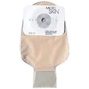 Cymed 81300F 11 inch Drainable Colostomy Cut-to-fit Pouch with MicroSKin Adhesive Barrier - up to 1(3/4) inch (45 mm), With MicroDerm thin washer, Filter, Transparent, Box of 10 pouches