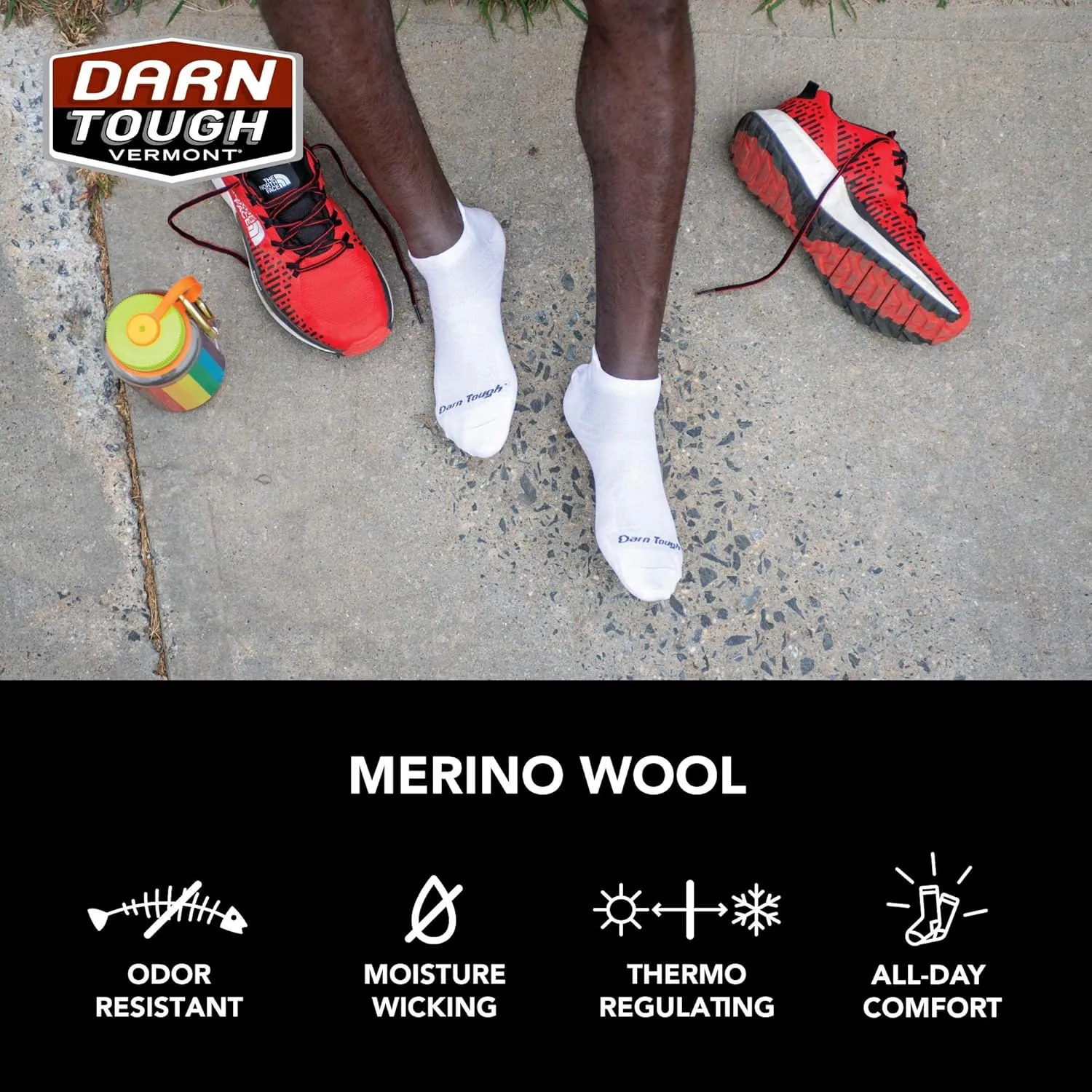Darn Tough Men's Run No Show Tab Ultra-Lightweight with Cushion - Merino Wool Socks for Running