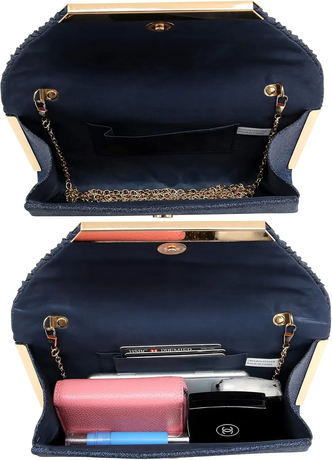 Dasein Women Evening Bags Wedding Purses Handbags Party Clutches Cocktail Prom Formal Clutch with Glitter Rhinestones