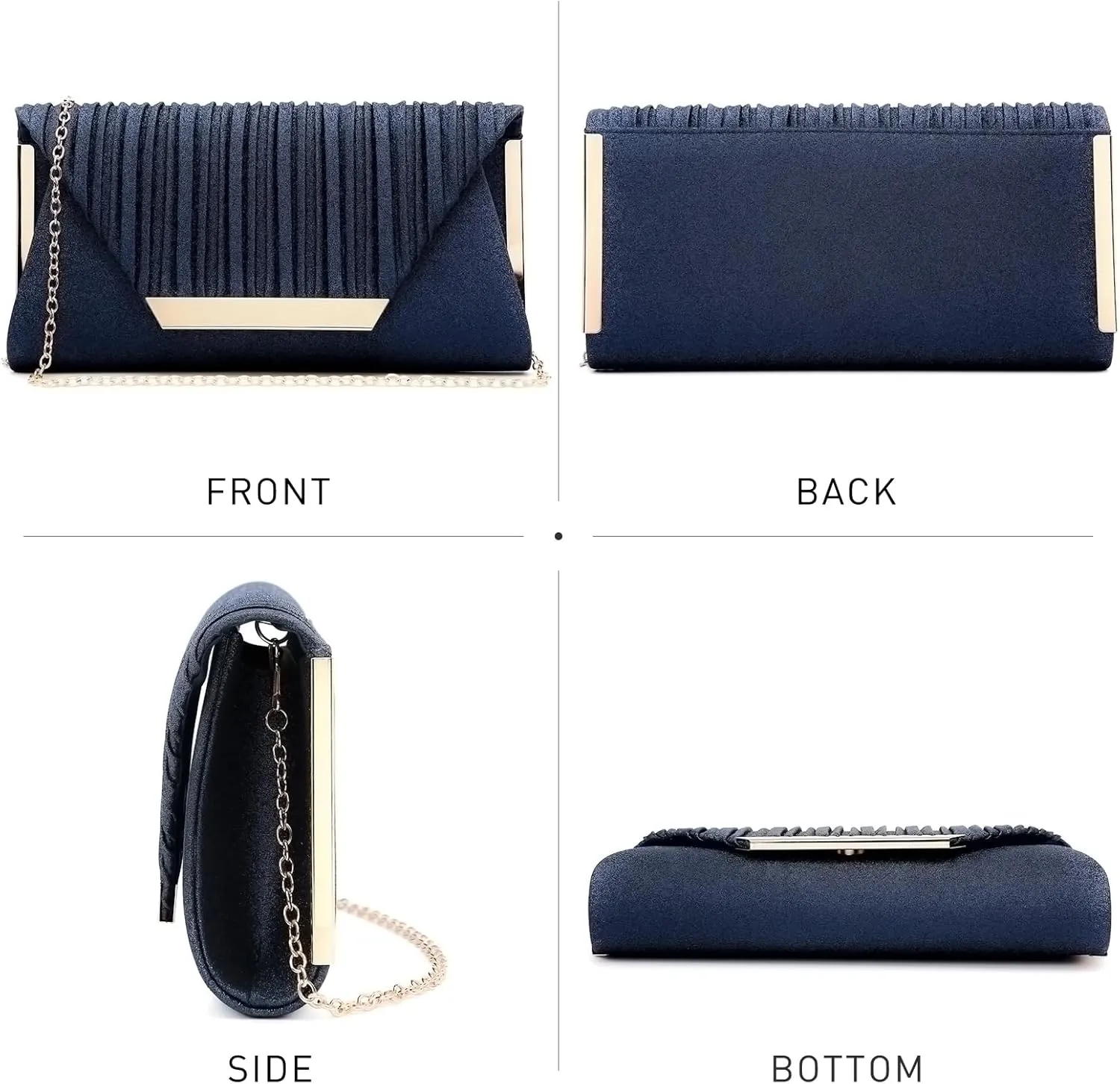 Dasein Women Evening Bags Wedding Purses Handbags Party Clutches Cocktail Prom Formal Clutch with Glitter Rhinestones