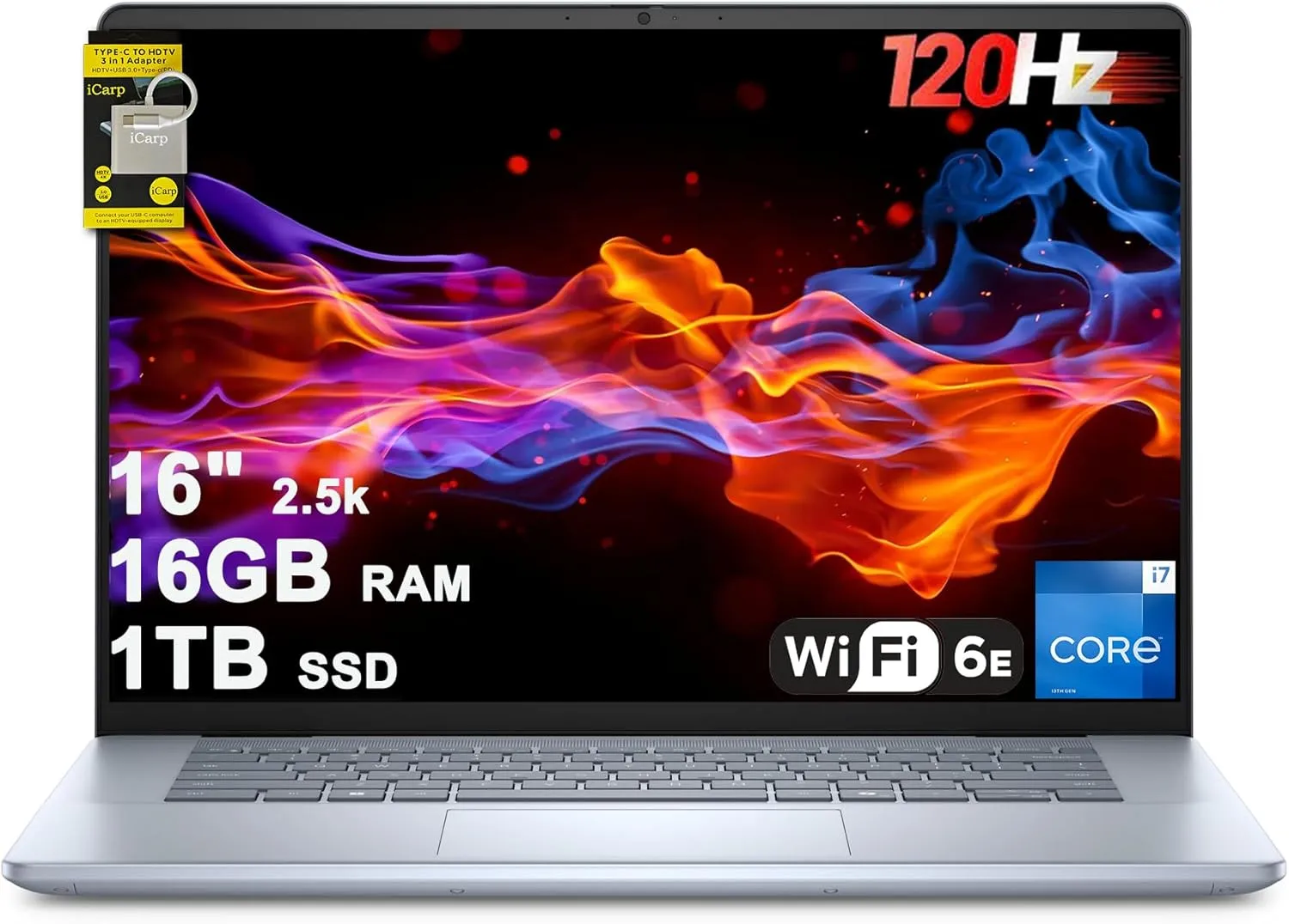 DELL Inspiron 16 Plus 7640 Business Laptop 16" 2.5k (2560x1600) 120Hz Intel 10-core i7-13620H 16GB RAM 1TB SSD Backlit Thunderbolt FHD Camera Long-Lasting Battery ExpressCharge Win11 ICP Hub