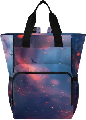Diaper Bag Backpack - Bats Flying in Fog Large Capacity Baby Bag for Women, Multifunctional Diaper Bag for Travel