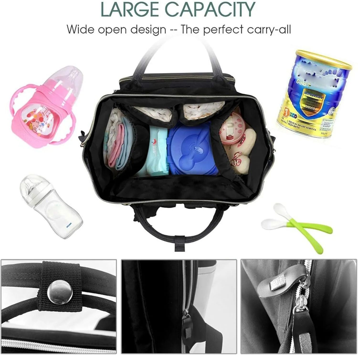 Diaper Bag Backpack For Women, Happy Thanksgiving Waterproof Multifunction Travel Pack Maternity Baby Changing Bags, Nappy Baby Bags With Multi-Function For Baby