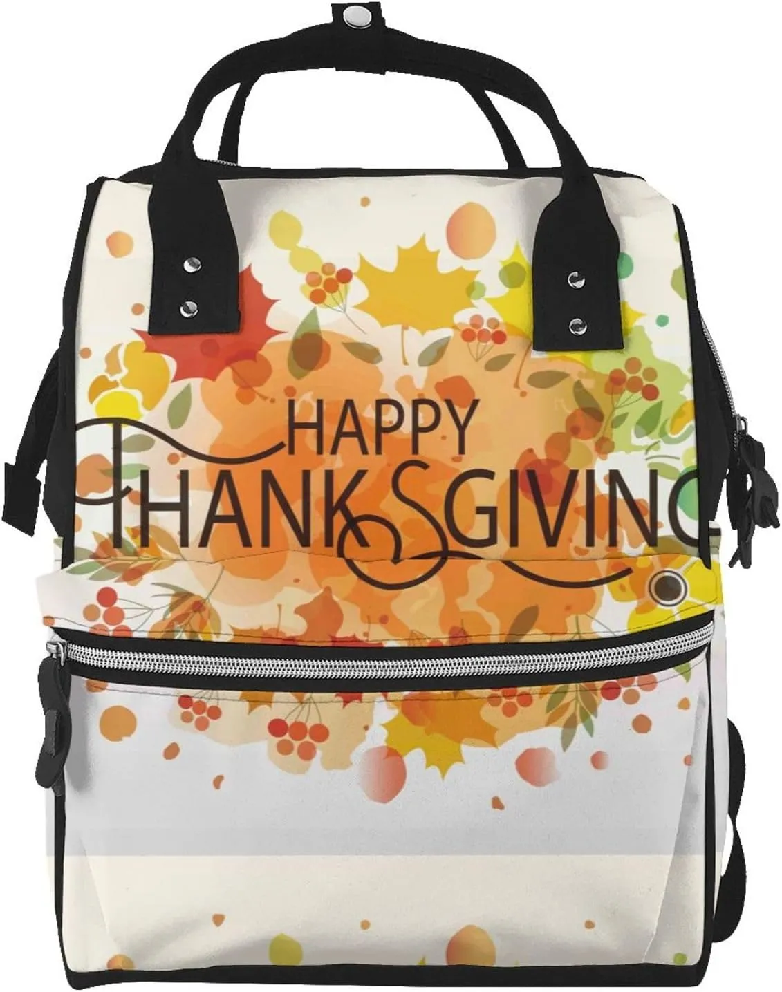 Diaper Bag Backpack For Women, Happy Thanksgiving Waterproof Multifunction Travel Pack Maternity Baby Changing Bags, Nappy Baby Bags With Multi-Function For Baby
