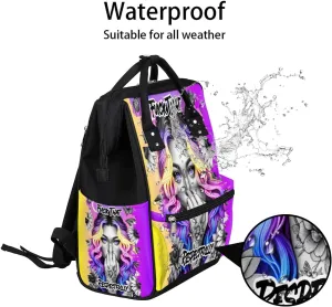 Diaper Bag Backpack Mexican Gothic Girl Baby Bag for Boys& Girls, Waterproof Mummy Bag, Baby Nappy Changing Bags, Large Capacity Tote Handbags Casual Travel Backpacks for Mom Dad Unisex