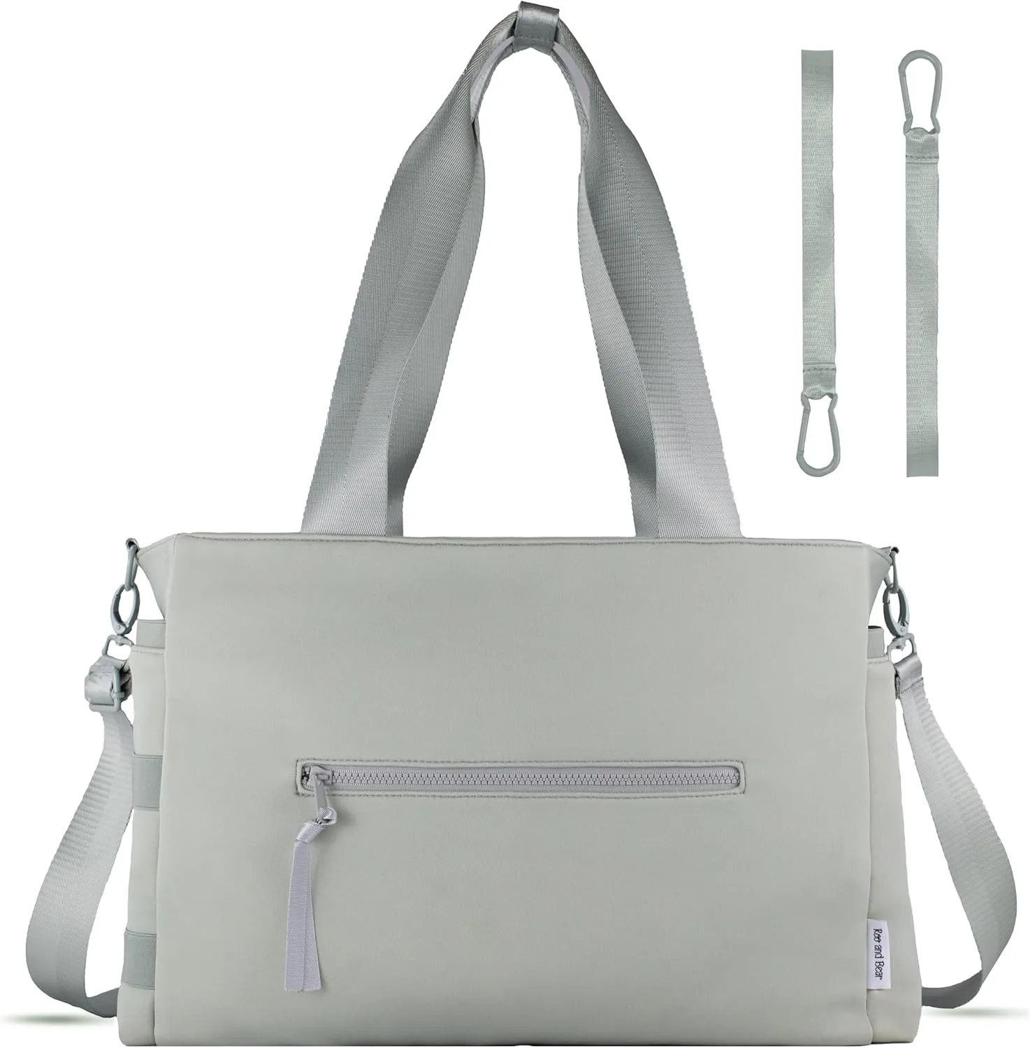 Diaper Bag Tote, Neoprene 100% Waterproof, Shoulder Strap and Clips, Large Mommy Bag, Maternity Travel Baby Bag