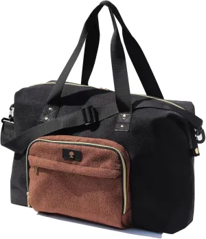 Diaper Bag Tote, Travel Overnight Carry-on Duffel Gym Bag, Multifunction Linen Canvas Dry Wet Maternity weekender
