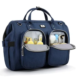 Diaper Bag Totes with Changing Pad & Stroller Straps, Large Portable Newborn Baby Bags, Unisex and Stylish Travel Diaper Backpacks for Mom and Dad (Blue)