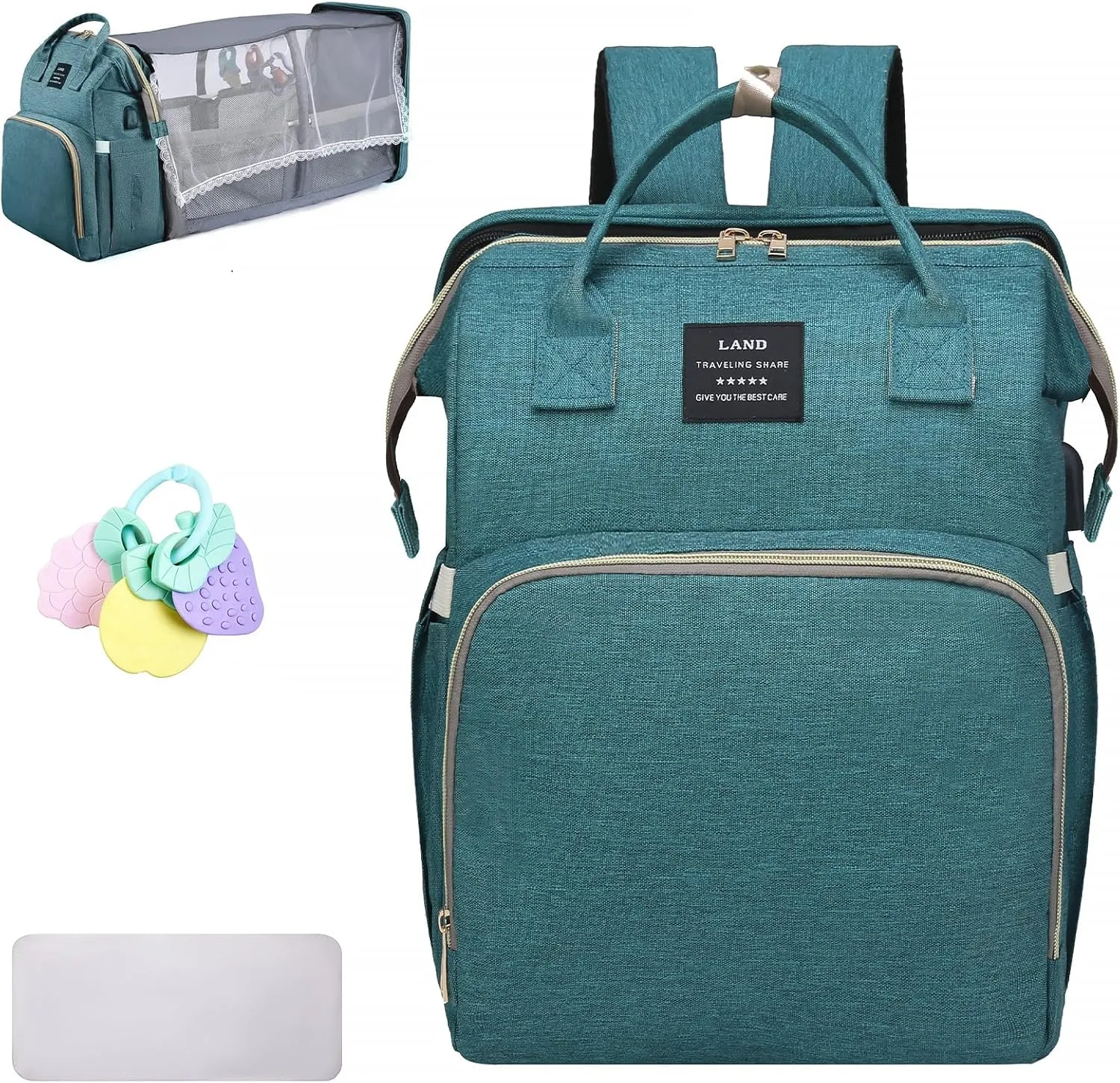 Diaper Bag with Changing Station,Baby Diaper Bag,Large Capacity,900d Excellent Oxford(Upgrade Green)