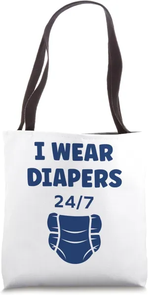 Diaper Minimalist Baby Parent i wear Diapers Tote Bag