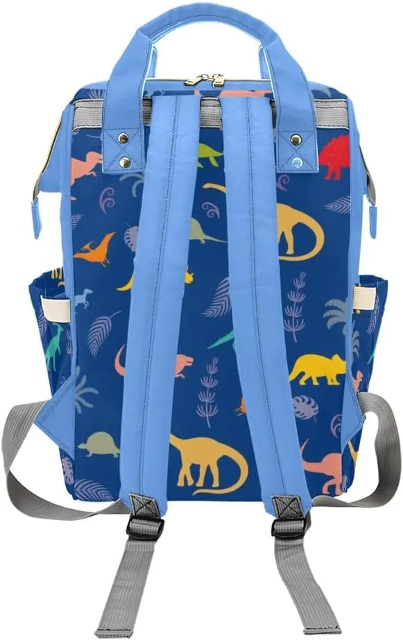 Dinosaur Silhouettes Personalized Diaper Bag Backpack,Custom Name Multi Function Diaper Backpack Baby Nappy Bag Mommy Bag Gift