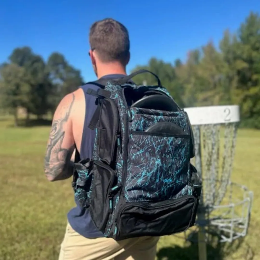 Discology Disc Golf IZZO Bag - Disc Golf Backpack - 22  Disc Capacity - Large Storage Capacity - Durable, Water and Tear Resistant - Pro Quality Built to Last - All Day Comfort on the Course