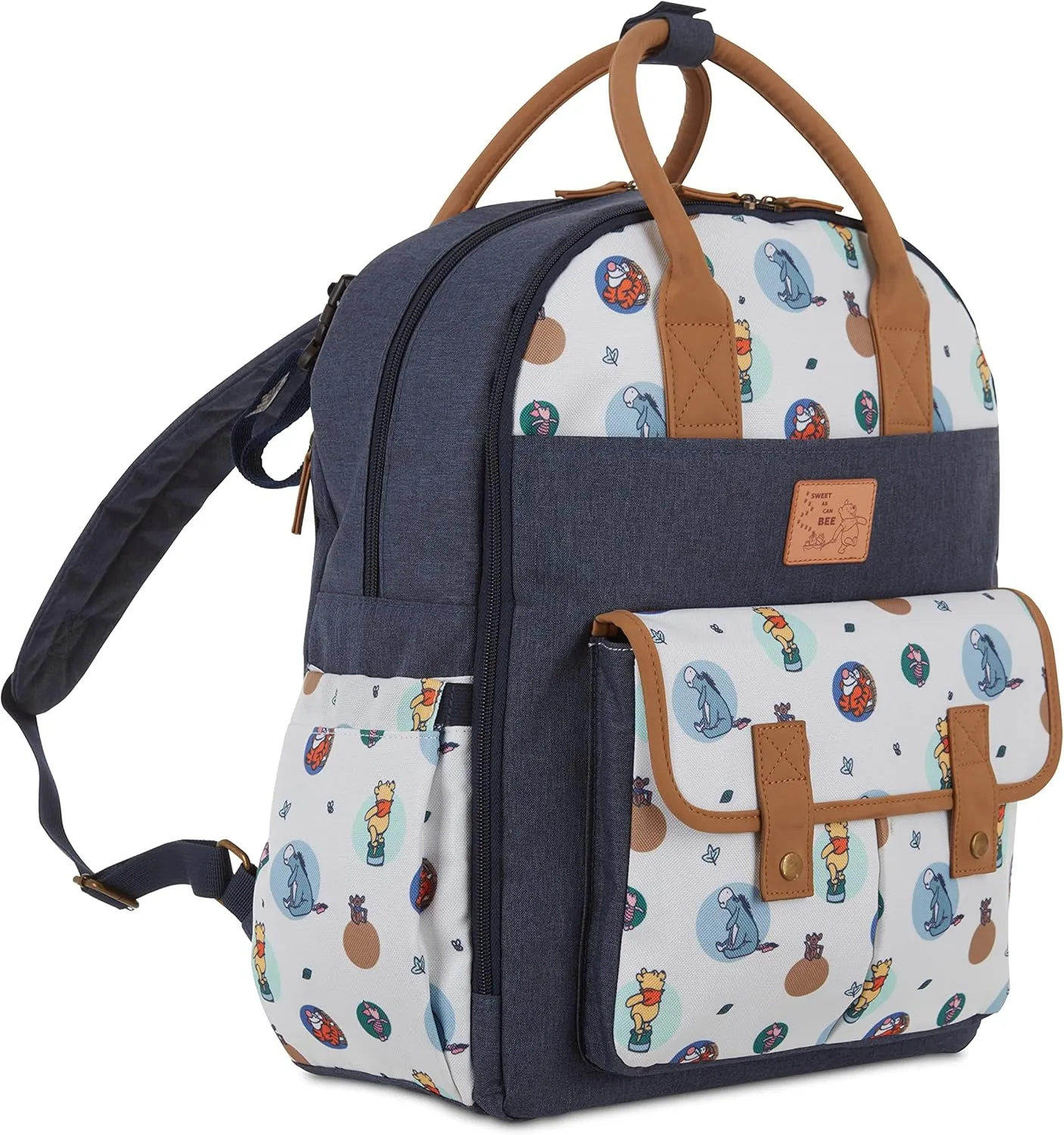 Disney Baby Diaper Bag, Winnie The Pooh Double Hnadle, Backpack
