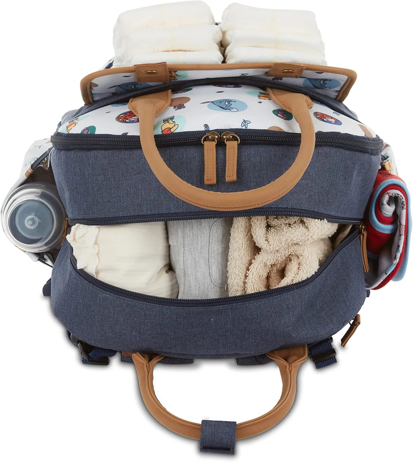 Disney Baby Diaper Bag, Winnie The Pooh Double Hnadle, Backpack