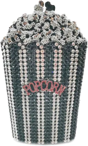 DJBM Luxury Women Rhinestone Clutch - Popcorn Evening Bag with Crystal Rhinestones for Women - Perfect for Party Nights