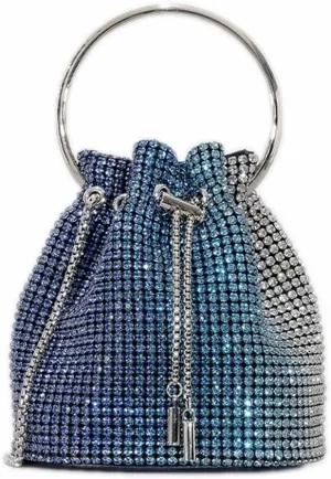 DJBM Women Full Diamonds Bucket Handbag Rhinestone Clutch Purse Evening Clutch for Women Party Prom Cocktail Wedding