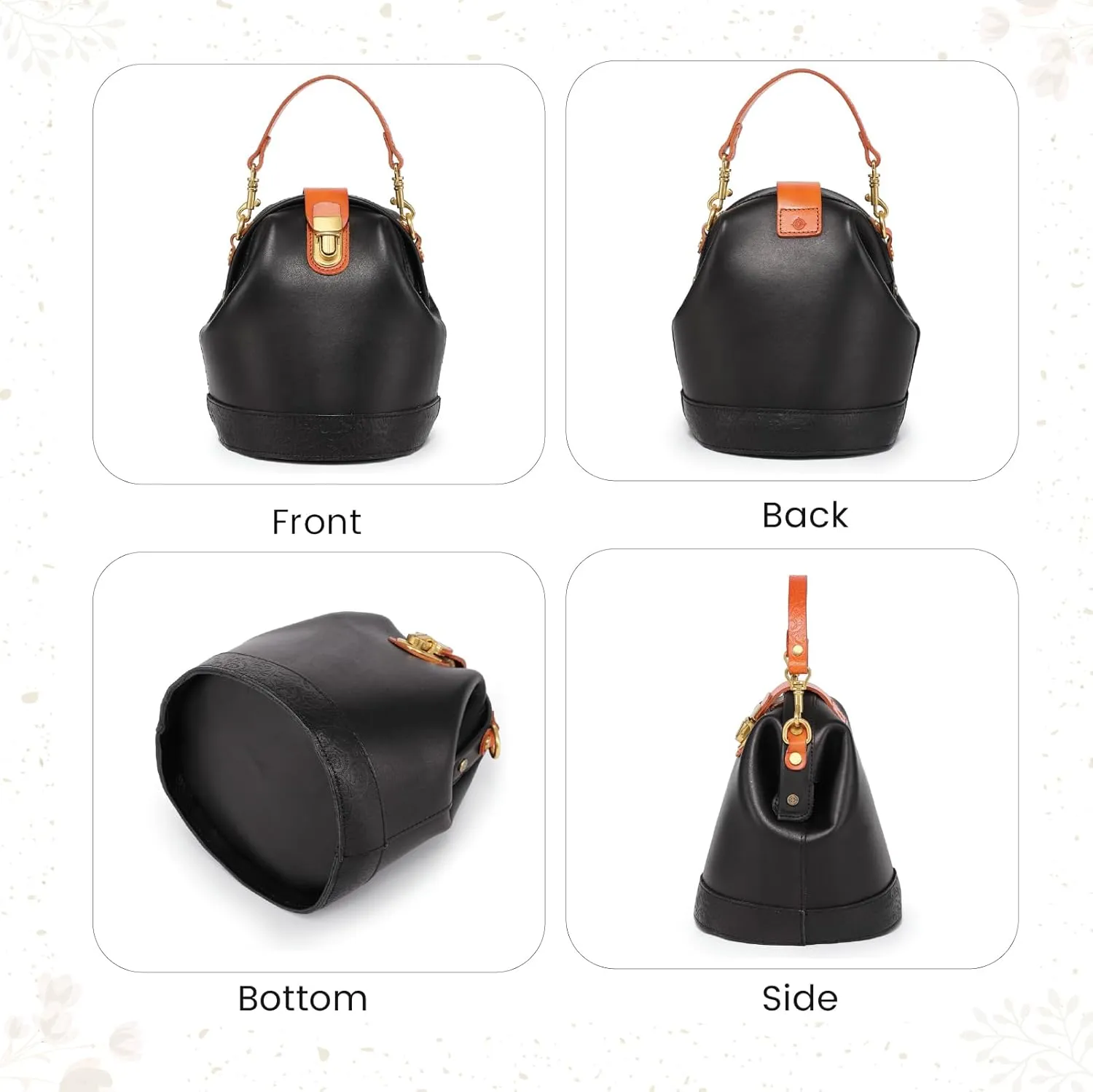 Doctor Bucket Crossbody Handbag | Luxurious and Versatile Bag for Women | Genuine Cowhide Leather