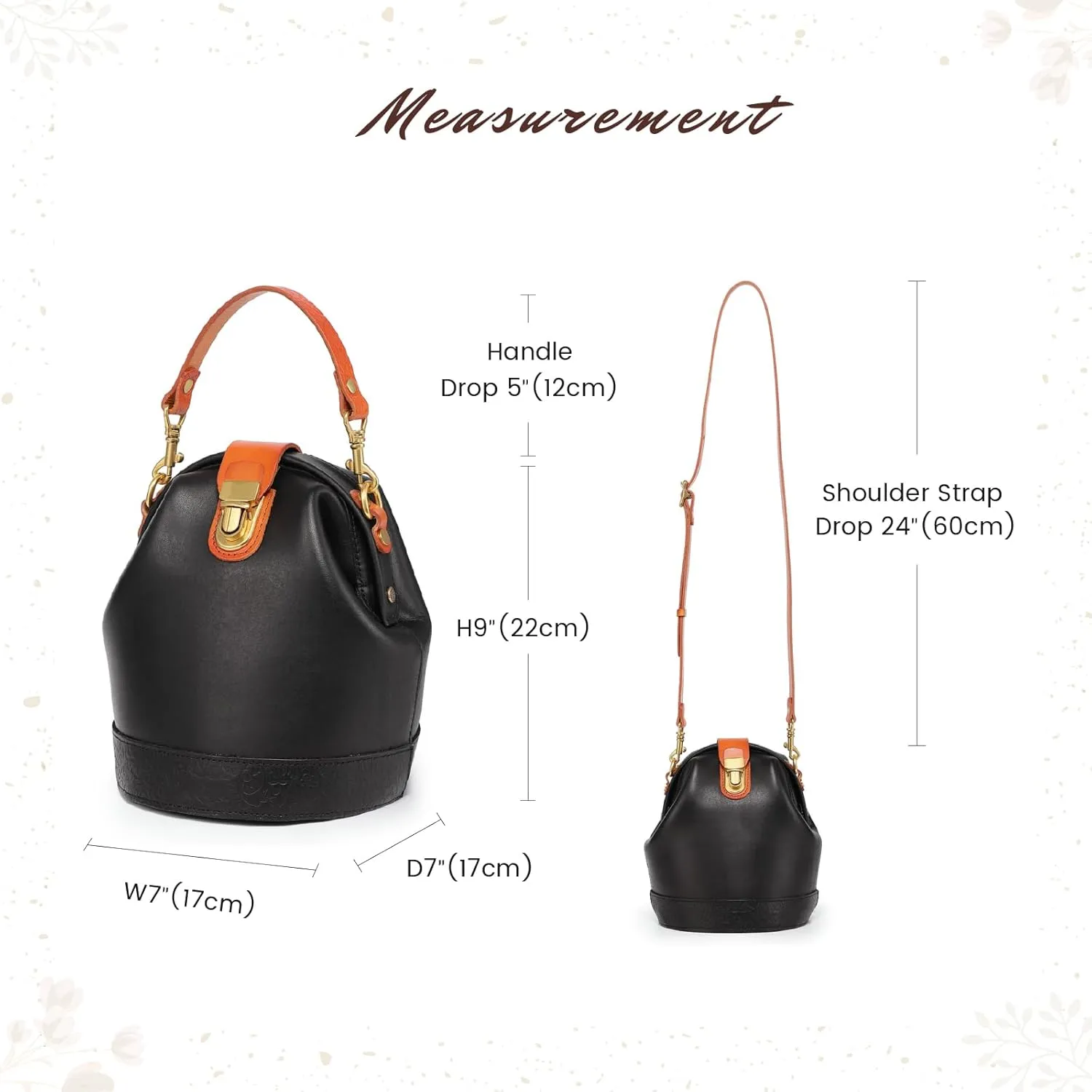 Doctor Bucket Crossbody Handbag | Luxurious and Versatile Bag for Women | Genuine Cowhide Leather