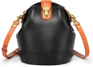 Doctor Bucket Crossbody Handbag | Luxurious and Versatile Bag for Women | Genuine Cowhide Leather