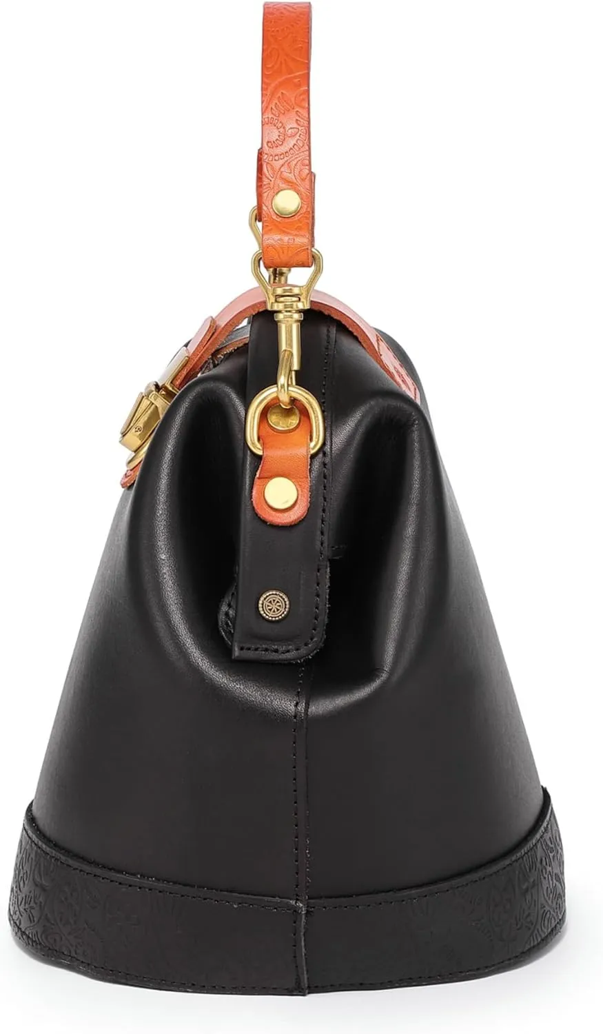 Doctor Bucket Crossbody Handbag | Luxurious and Versatile Bag for Women | Genuine Cowhide Leather