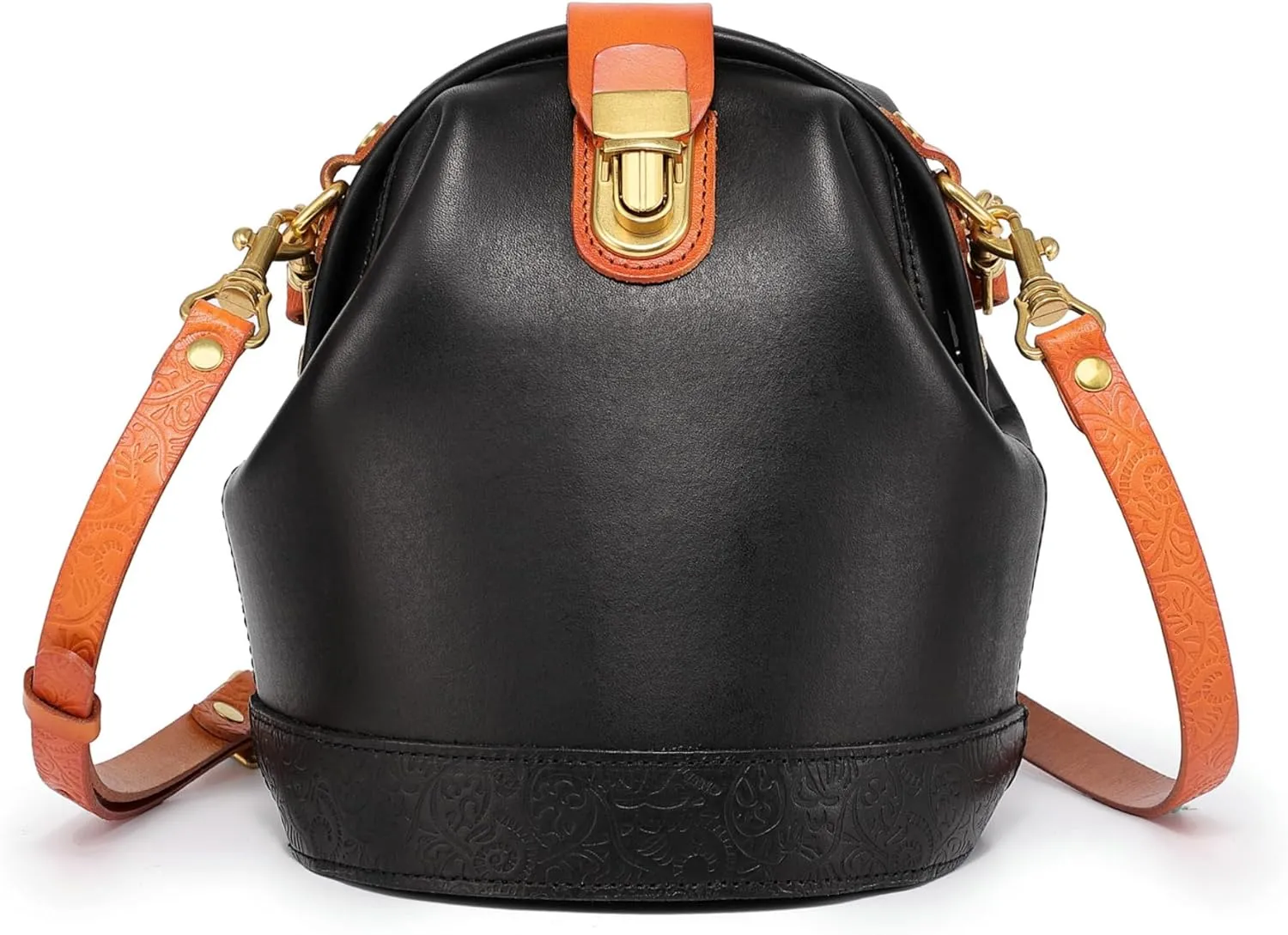 Doctor Bucket Crossbody Handbag | Luxurious and Versatile Bag for Women | Genuine Cowhide Leather