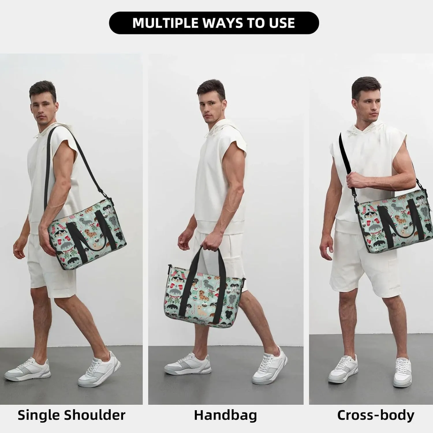Dog Flora Travel Bags, Weekender Carry On For Women, Sports Gym Bag, Workout Duffel Bag,Overnight