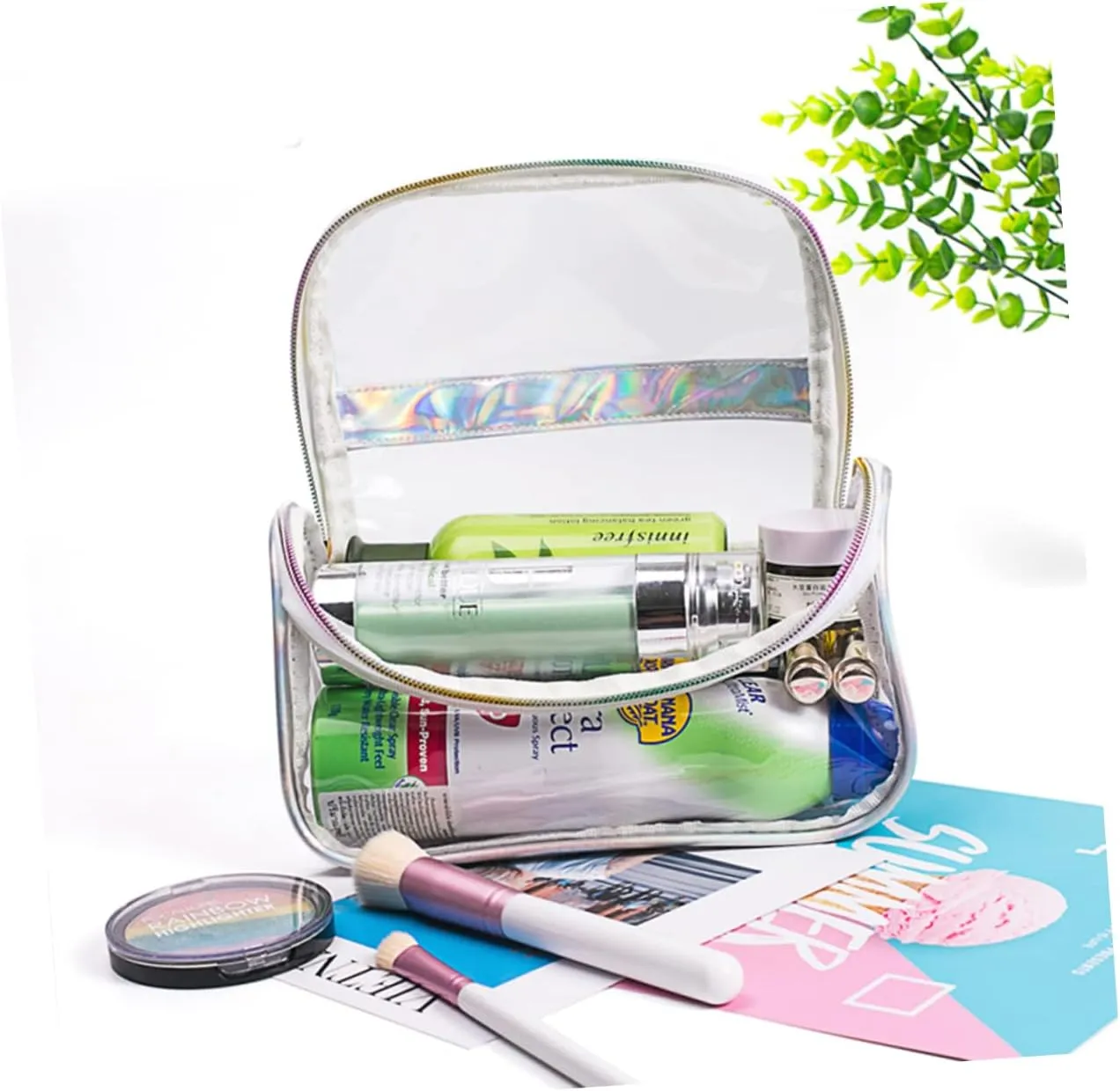 DOITOOL Cosmetic Bag Makeup Bags Makeup Case Large Clear Toiletry Bag Wash Bag Storage Bag Marbling Travel, As Shown, S
