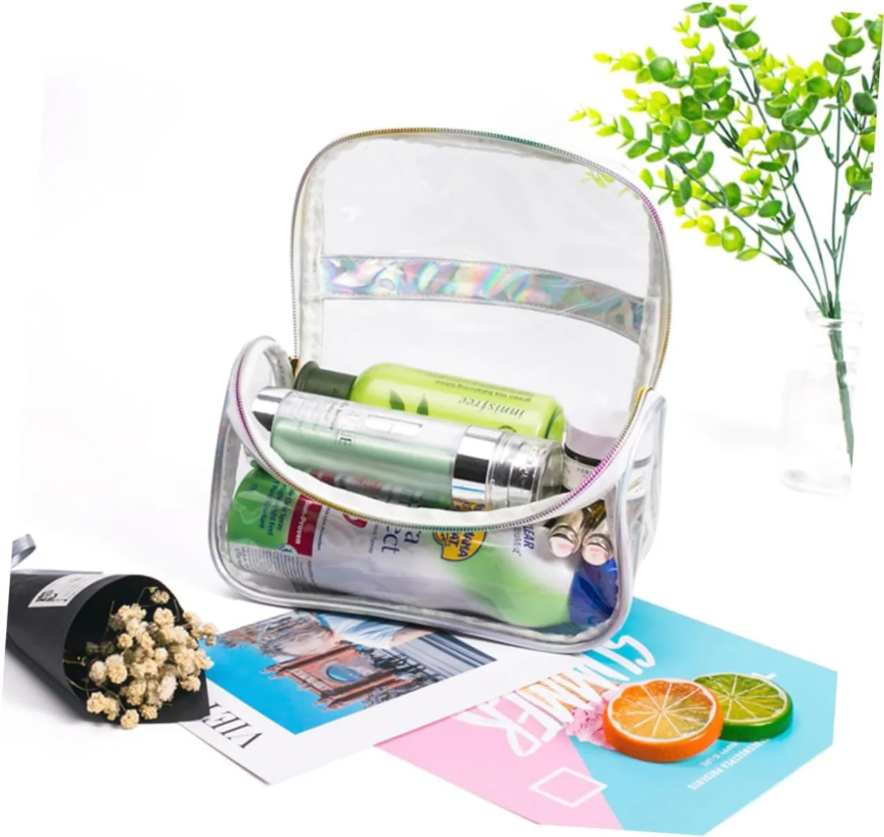 DOITOOL Cosmetic Bag Makeup Bags Makeup Case Large Clear Toiletry Bag Wash Bag Storage Bag Marbling Travel, As Shown, S