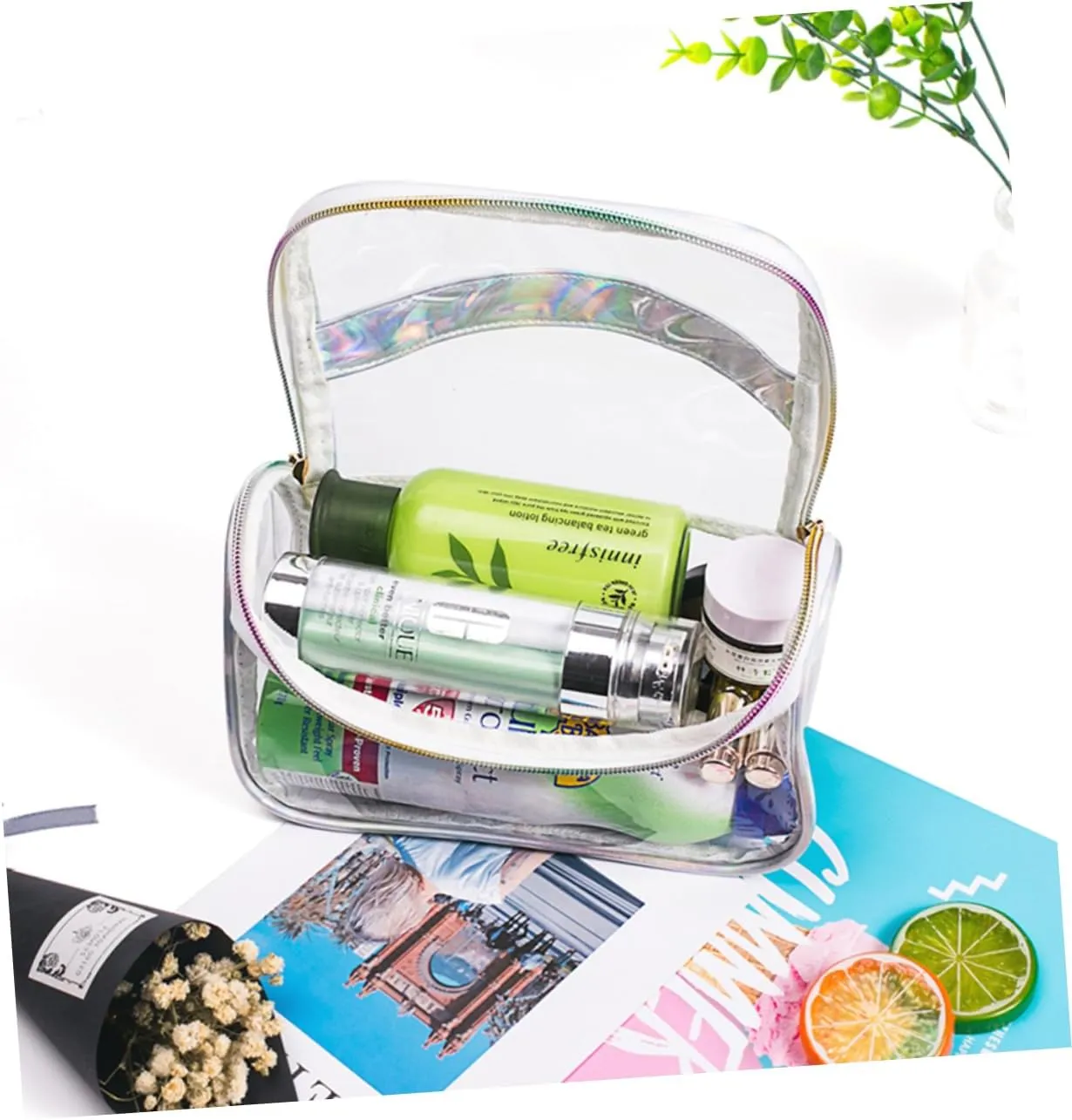 DOITOOL Cosmetic Bag Makeup Bags Makeup Case Large Clear Toiletry Bag Wash Bag Storage Bag Marbling Travel, As Shown, S
