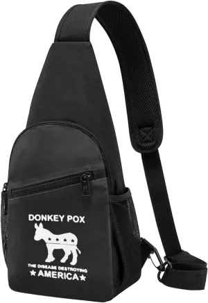 Donkey Pox The Disease Destroying America Unisex Chest Bag Lightweight Crossbody Shoulder Bag Travel Pocket Black