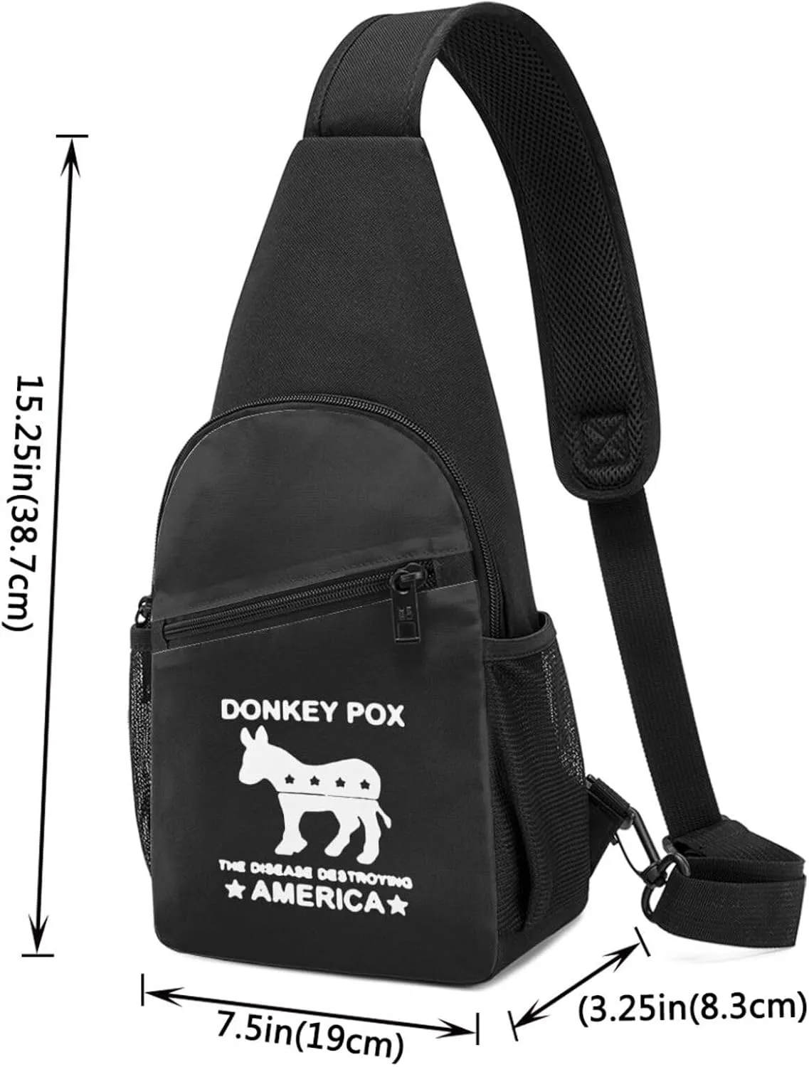 Donkey Pox The Disease Destroying America Unisex Chest Bag Lightweight Crossbody Shoulder Bag Travel Pocket Black