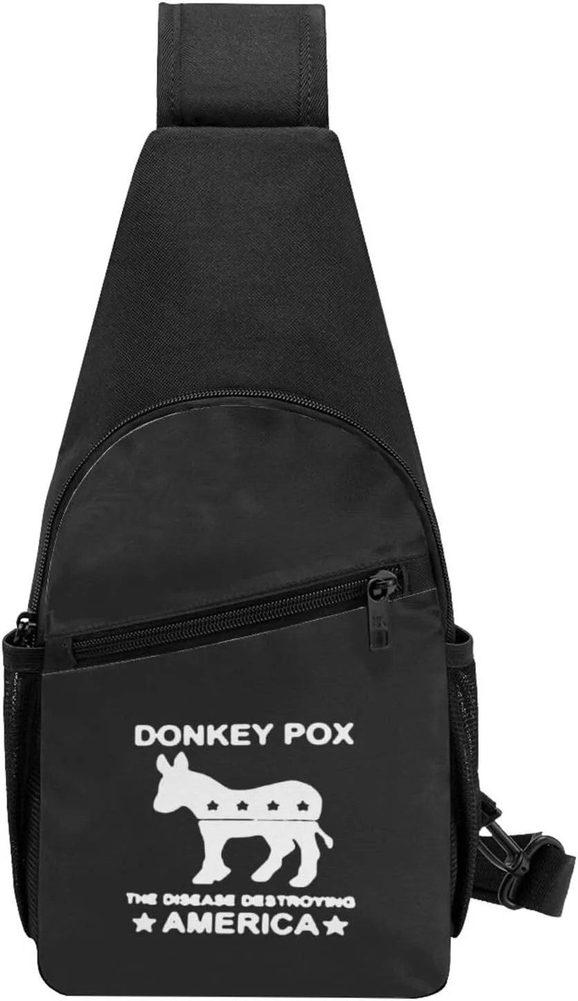 Donkey Pox The Disease Destroying America Unisex Chest Bag Lightweight Crossbody Shoulder Bag Travel Pocket Black
